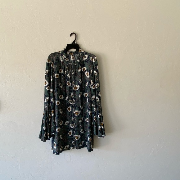 Free People Green Floral long sleeve dress S - Picture 8 of 11